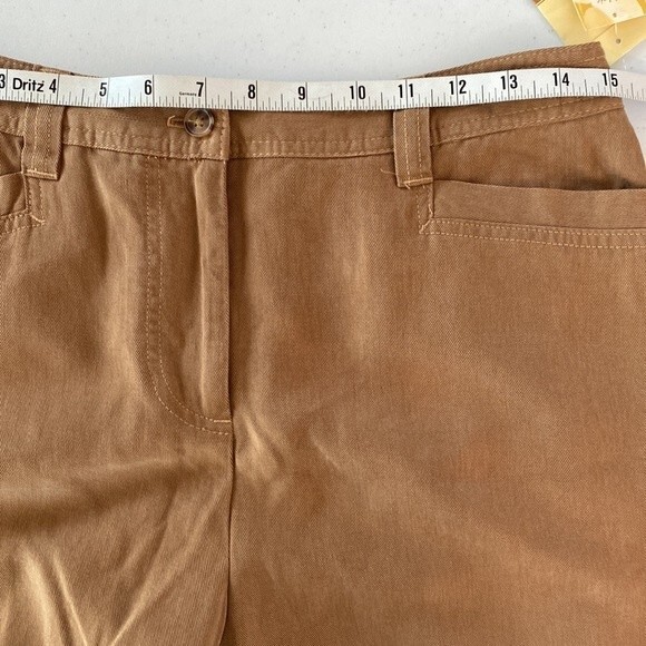 Coldwater Creek Wide Leg High Rise Soft Drape Pants 100% Tencel Flap Back Pocket - Picture 9 of 14